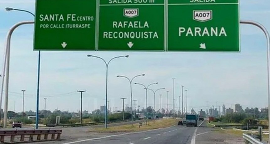 Corte en la Autopista Rosario–Santa Fe por obras del tercer carril