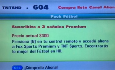 Aumenta el pack fútbol