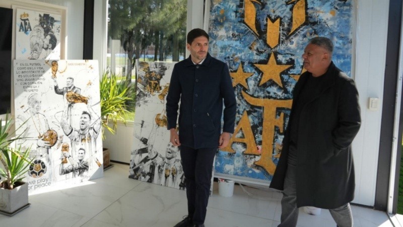 Pullaro se reunió con Chiqui Tapia en el predio de la AFA por los Juegos Suramericanos 2026