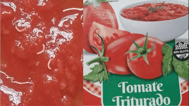 La Anmat recomendó no consumir un triturado de tomate conocido por presencia de gusanos