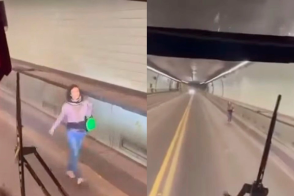 Una mujer cruzó el Túnel Subfluvial a pie y despertó la polémica
