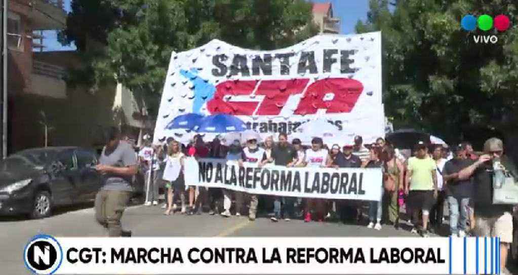 La CGT Santa Fe se movilizó en contra de la reforma laboral