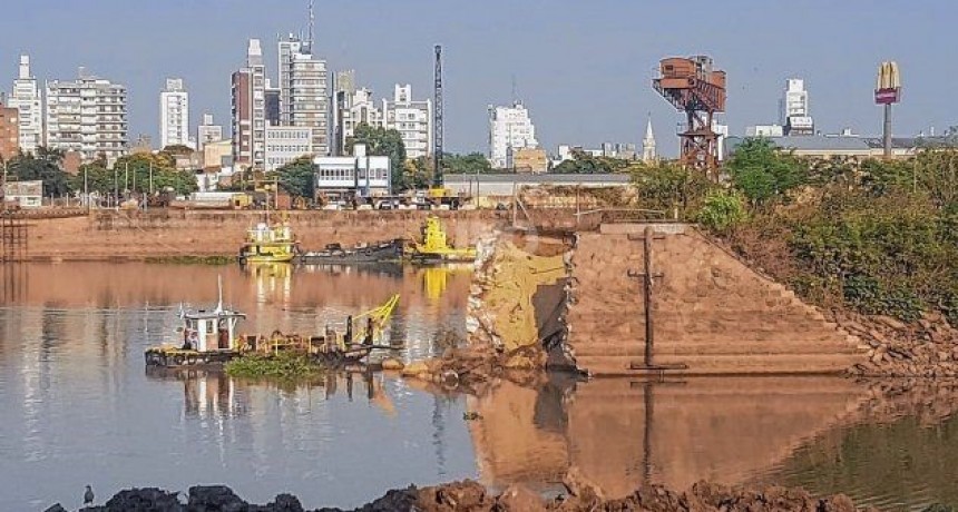 Se desmoron&oacute; un muelle en la zona del dique 2 del Puerto de Santa Fe