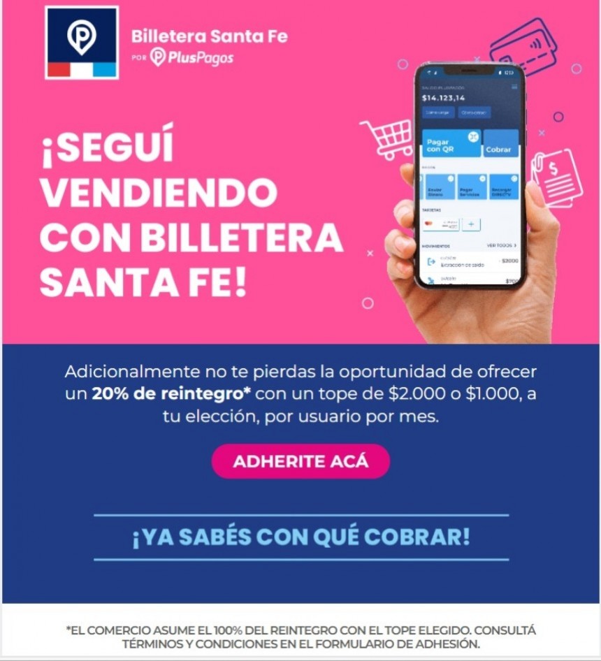 Billetera Santa Fe renueva su Programa de Reintegro de Comercios