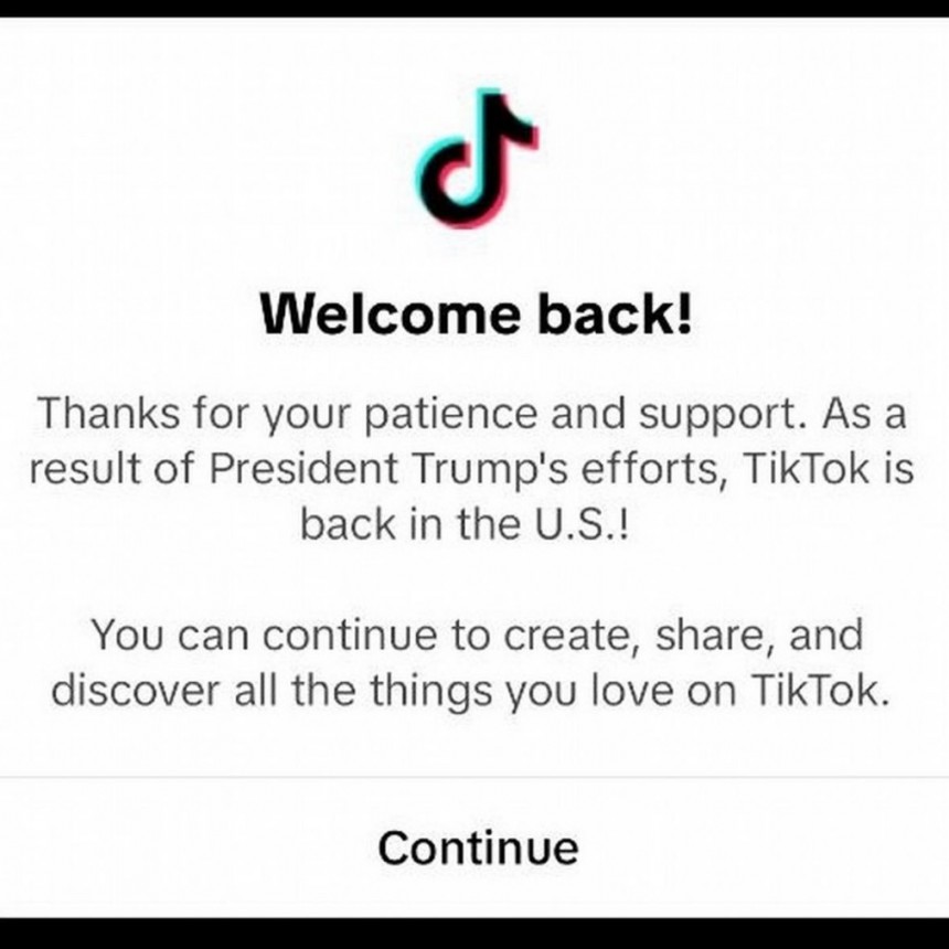 TikTok volvi&oacute; a la actividad en EE.UU., despu&eacute;s de una promesa de Trump