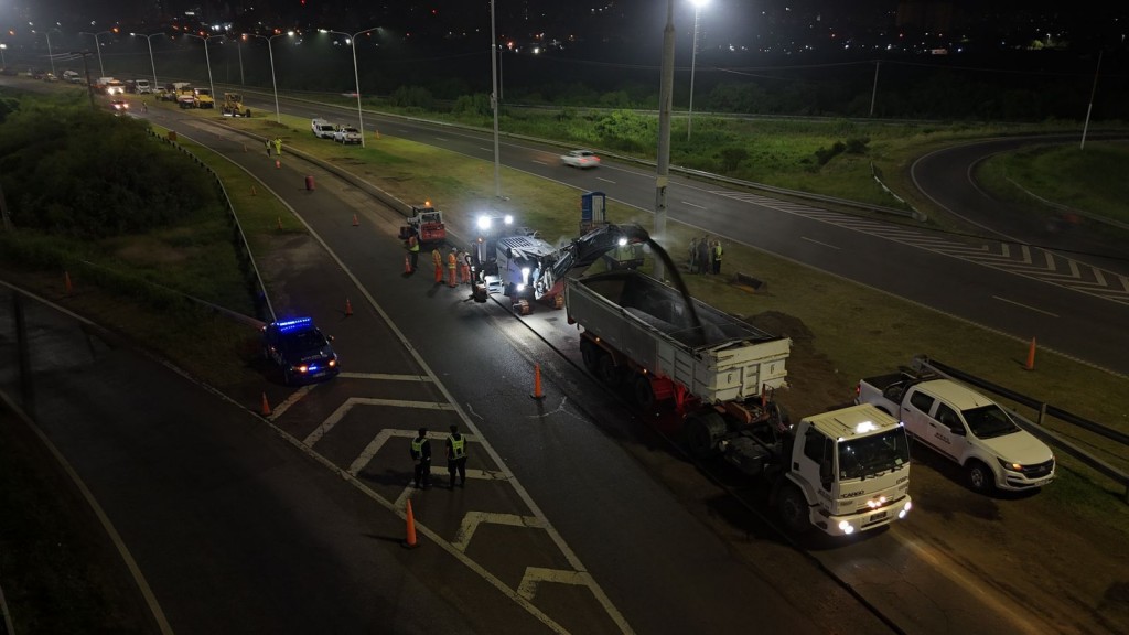 Comenzó la repavimentación nocturna de la autopista Santa Fe-Rosario