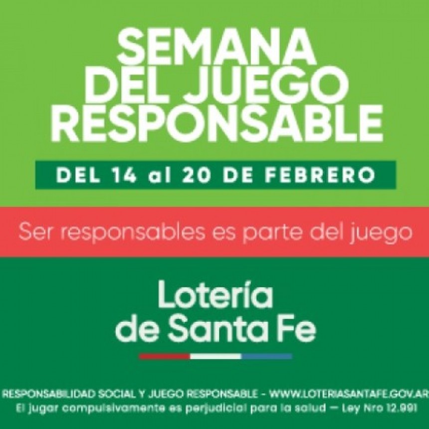 Loter&iacute;a de Santa Fe anuncia la Semana del Juego Responsable