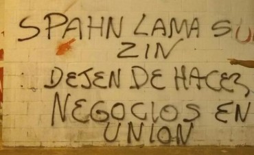 Aparecieron pintadas contra los dirigentes de Uni&oacute;n tras la derrota