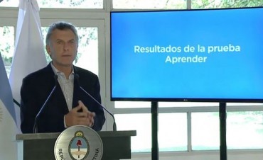 Macri asegur&oacute; que los resultados de las Pruebas Aprender "fueron muy malos"