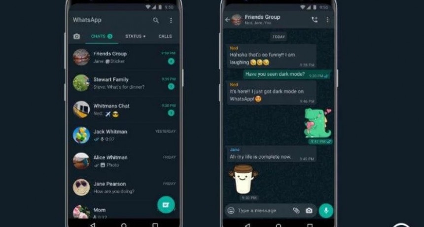 Lleg&oacute; el modo oscuro a WhatsApp