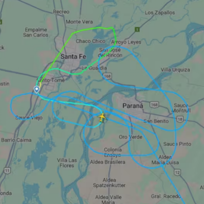 Un avi&oacute;n de Aerol&iacute;neas Argentinas sobrevol&oacute; casi una hora un aeropuerto en Santa Fe e investigan a la torre de control