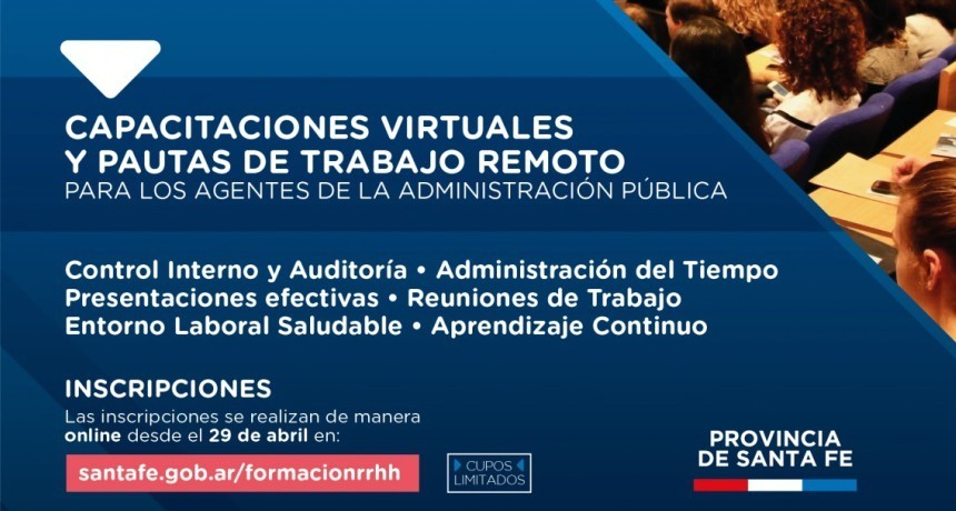 La provincia ofrece capacitaciones virtuales y pautas de trabajo remoto a agentes de la Administraci&oacute;n P&uacute;blica