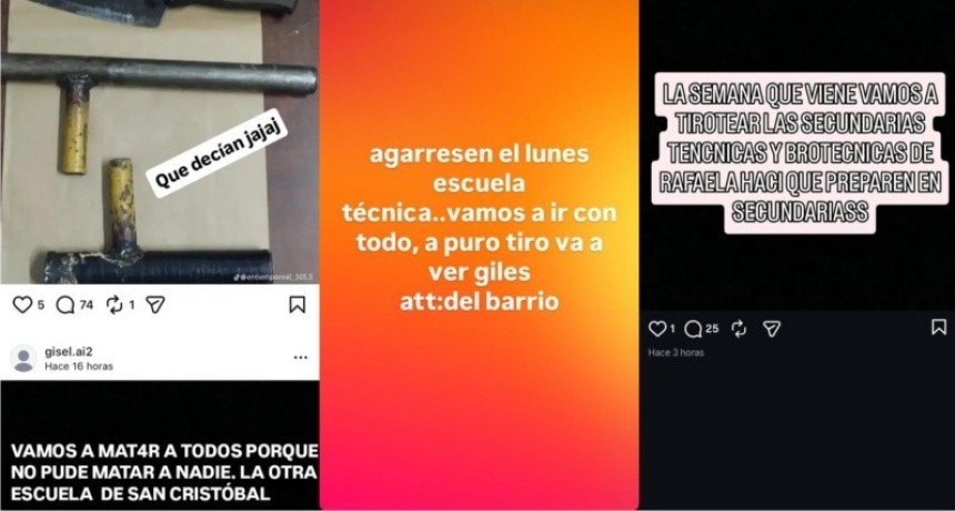Amenazas a escuelas de Sunchales y Rafaela: perfiles de Instagram truchos y mensajes viralizados que iniciaron la investigaci&oacute;n