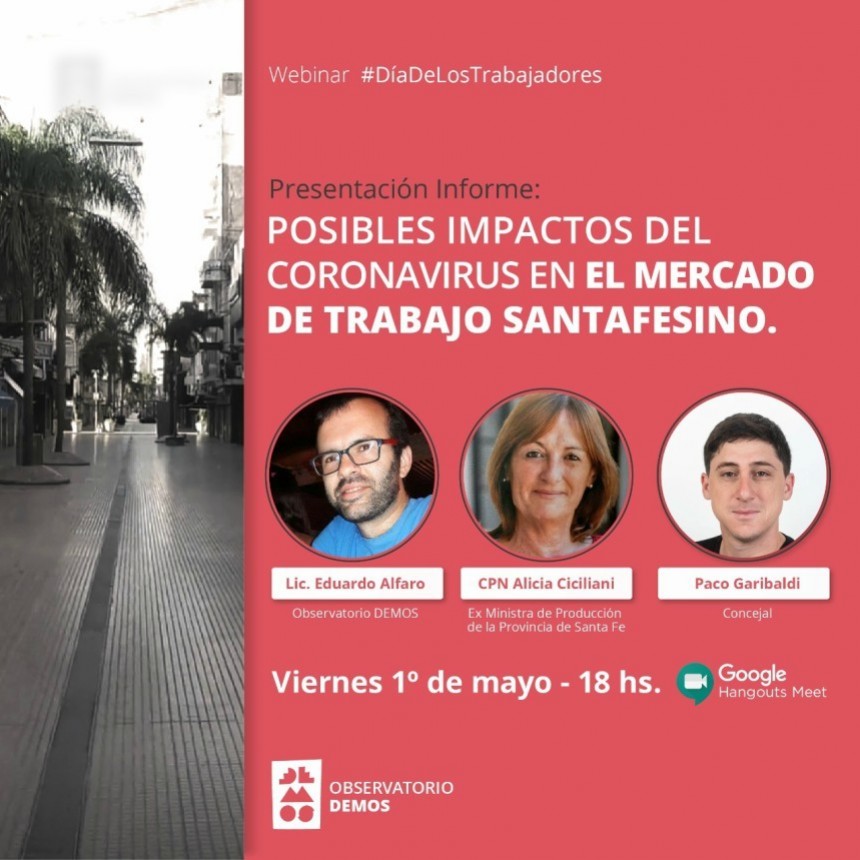 DEMOS analiza el impacto del coronavirus en el mercado de trabajo de Santa Fe 