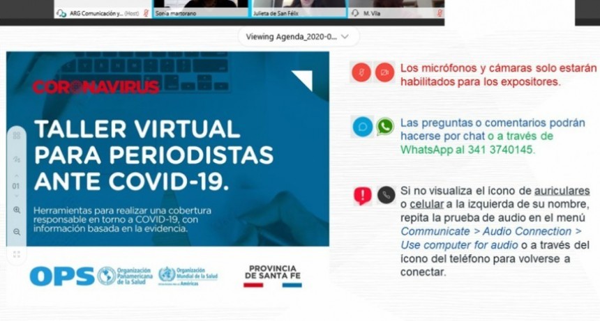 El gobierno de la provincia de Santa Fe organiz&oacute; y llev&oacute; adelante un taller para periodistas sobre Covid-19