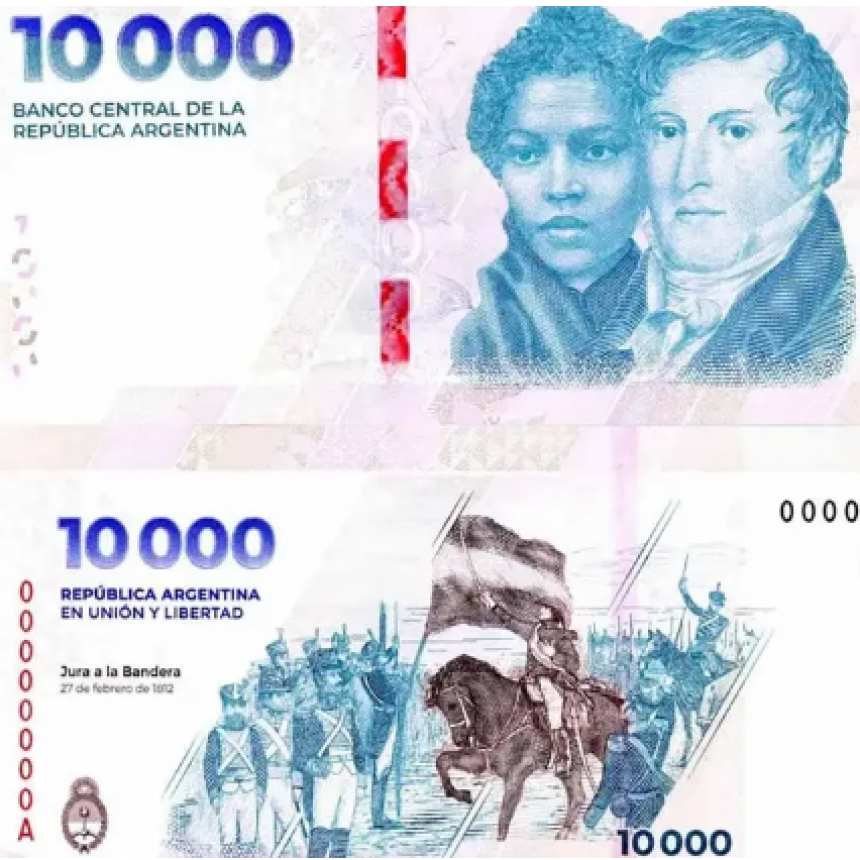 As&iacute; es el nuevo billete de $10.000 que puso en circulaci&oacute;n el Banco Central