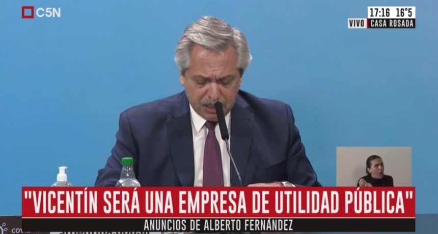 Alberto Fern&aacute;ndez anunci&oacute; la intervenci&oacute;n de Vicentin y un proyecto de ley para expropiar sus activos.