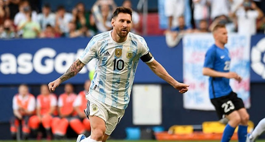 Con cinco goles de Lionel Messi, Argentina derrot&oacute; a Estonia