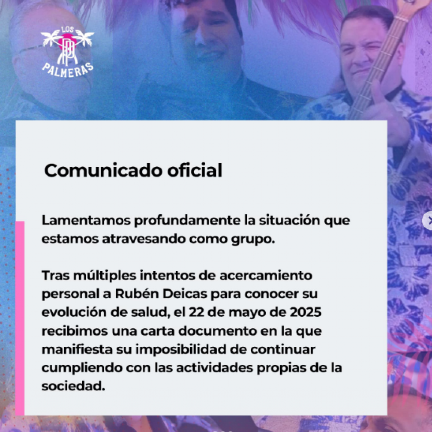 La respuesta de Los Palmeras a Cacho Deicas: la raz&oacute;n por la que disolvieron la sociedad