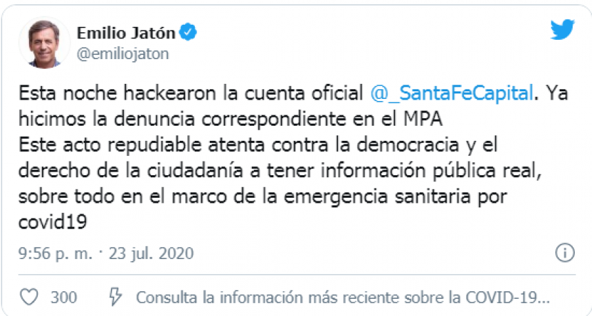 El municipio recuper&oacute; su cuenta de Twitter y la web oficial