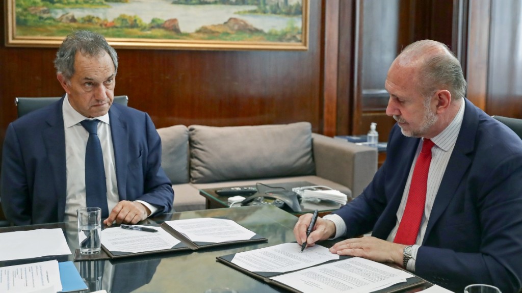 Omar Perotti se reunió con el Ministro de Desarrollo Productivo de la Nación, Daniel Scioli