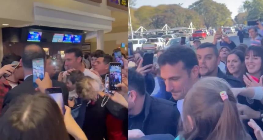 Scaloni almorz&oacute; con su familia en un shopping de Rosario