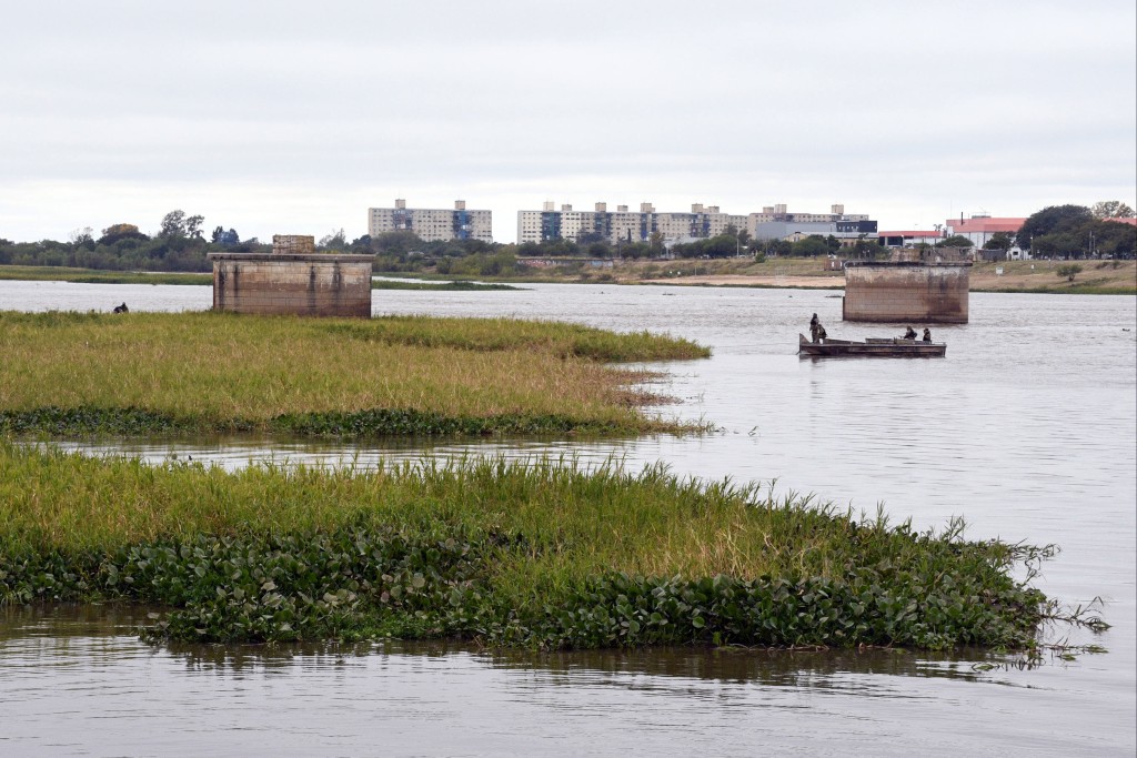 Laguna Set&uacute;bal: intervienen en tres sectores para remover los camalotes