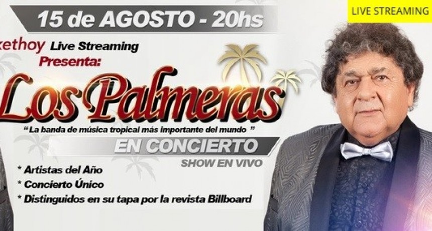 Los Palmeras se presentar&aacute;n el s&aacute;bado v&iacute;a streaming