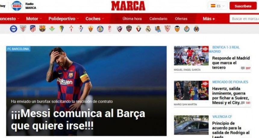 Messi le comunic&oacute; a Barcelona que ya no jugar&aacute; m&aacute;s en el club y se ir&iacute;a cuanto antes