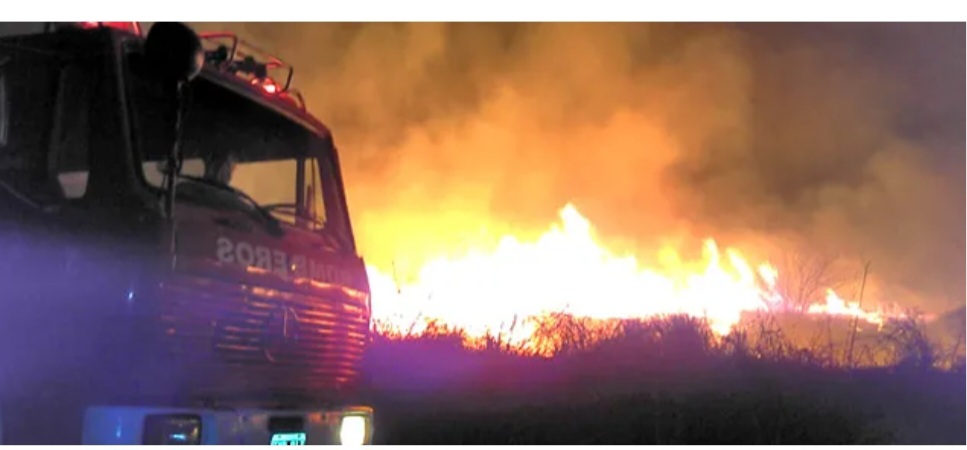 Por incendio forestal se cort&oacute; la circulaci&oacute;n en la autopista
