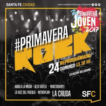 Reprogramaron el Primavera Rock para el domingo