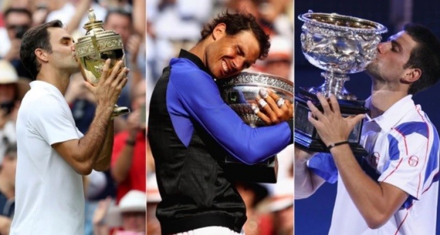 Federer, Nadal y Djokovic se repartieron 51 de los últimos 62 títulos del Grand Slam