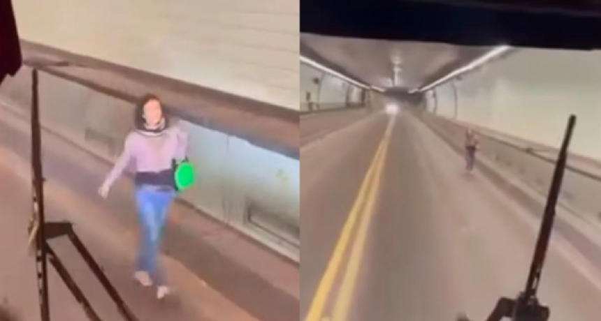 Una mujer cruz&oacute; el T&uacute;nel Subfluvial a pie y despert&oacute; la pol&eacute;mica