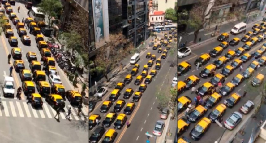 Taxistas coparon el centro porteño para protestar contra Uber