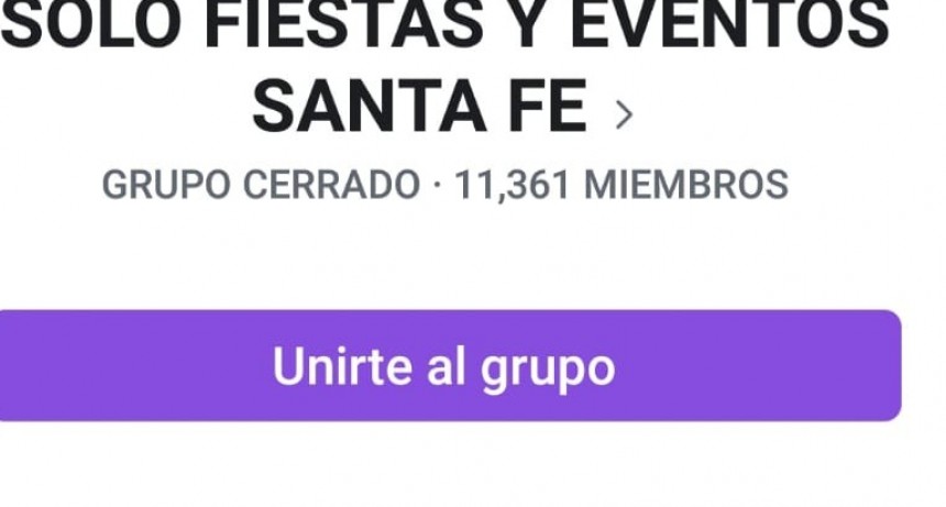 "S&oacute;lo fiestas y eventos Santa Fe", el grupo de facebook para organizar celebraciones