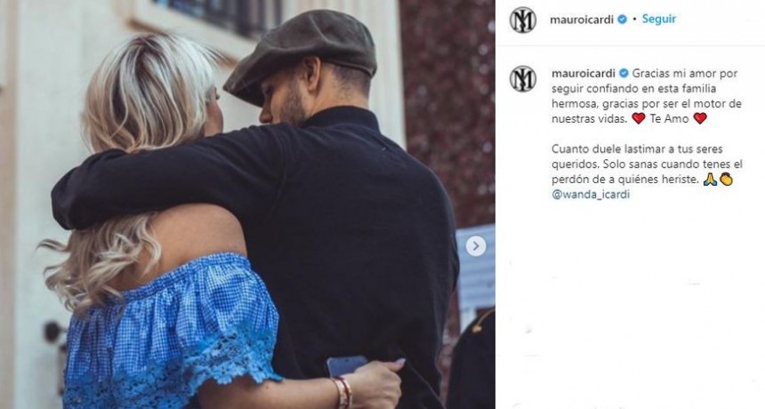 Mauro Icardi sorprendió con un romántico mensaje para Wanda Nara: Gracias por seguir confiando