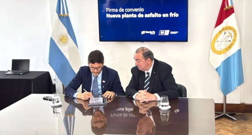 Provincia y Municipio firmaron acuerdo para la adquisici&oacute;n de una Planta Asf&aacute;ltica de Material en Fr&iacute;o