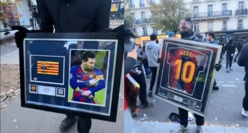 En medio de los saqueos en Par&iacute;s, robaron una camiseta y la cinta de capit&aacute;n firmadas por Messi en el PSG