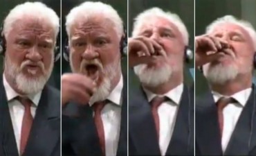 El momento en que Slodoban Praljak se envenena