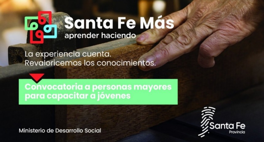 Convocatoria a personas mayores a brindar capacitaciones en el marco del programa Santa Fe M&aacute;s