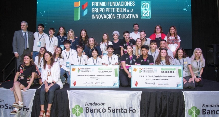 Dos escuelas santafesinas recibieron $1.500.000 cada una tras ganar el Premio a la Innovaci&oacute;n Educativa de la Fundaci&oacute;n Banco Santa Fe