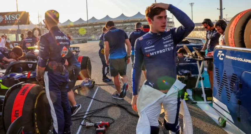 Franco Colapinto abandon&oacute; en Abu Dhabi por problemas en el Williams de F1